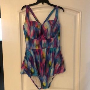 Torrid size 1 one piece peplum swimsuit